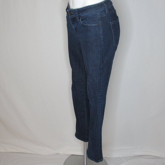 Ann Taylor LOFT Curvy Straight Blue Denim Mid Rise Jeans 30" Women's 27 4 - Picture 2 of 10